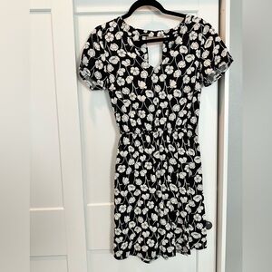 Black and white floral dress
